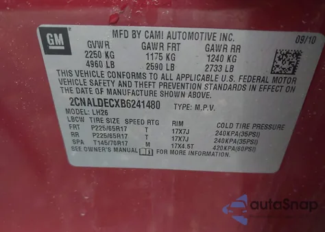 2011 Chevrolet Equinox 1Lt from USA, damaged, VIN 2CNALDECXB6241480